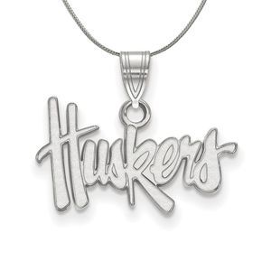 Sterling Silver U of Nebraska Small Huskers Necklace - 16 Inch